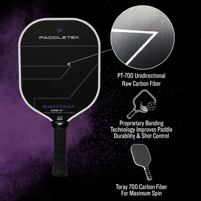 Paddletek Bantam ESQ-C 14.3 mm Pickleball Paddle: Precision, Power, and Control on sale at Badminton Warehouse
