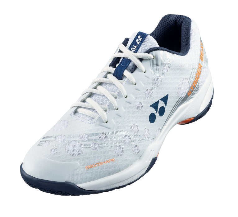 Yonex PC Cascade Strider Beat (White/Orange) Badminton Court Shoes 2024 on sale at Badminton Warehouse