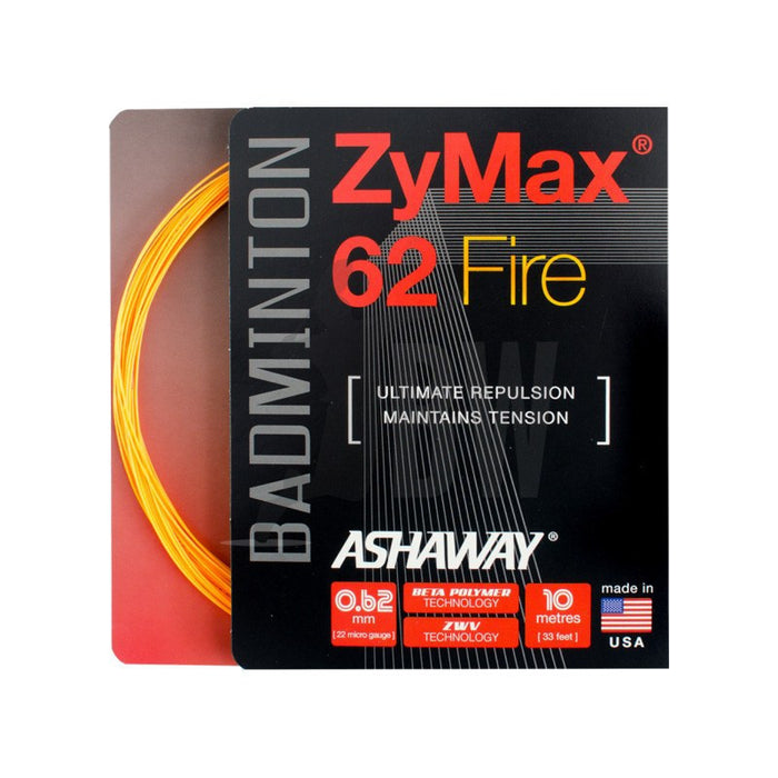 Ashaway ZyMax 62 Fire (0.62mm) Badminton String on sale at Badminton Warehouse