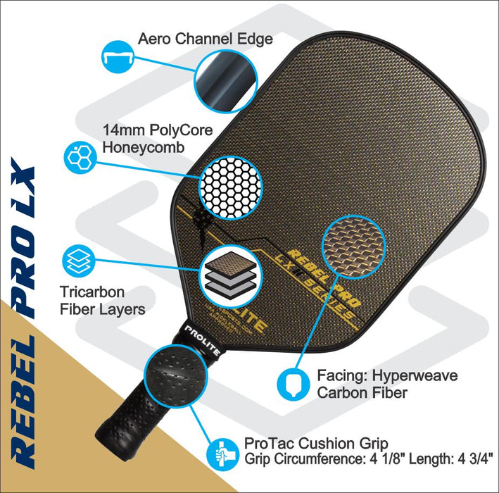 Prolite Rebel Pro LX Pickleball Paddle on sale at Badminton Warehouse