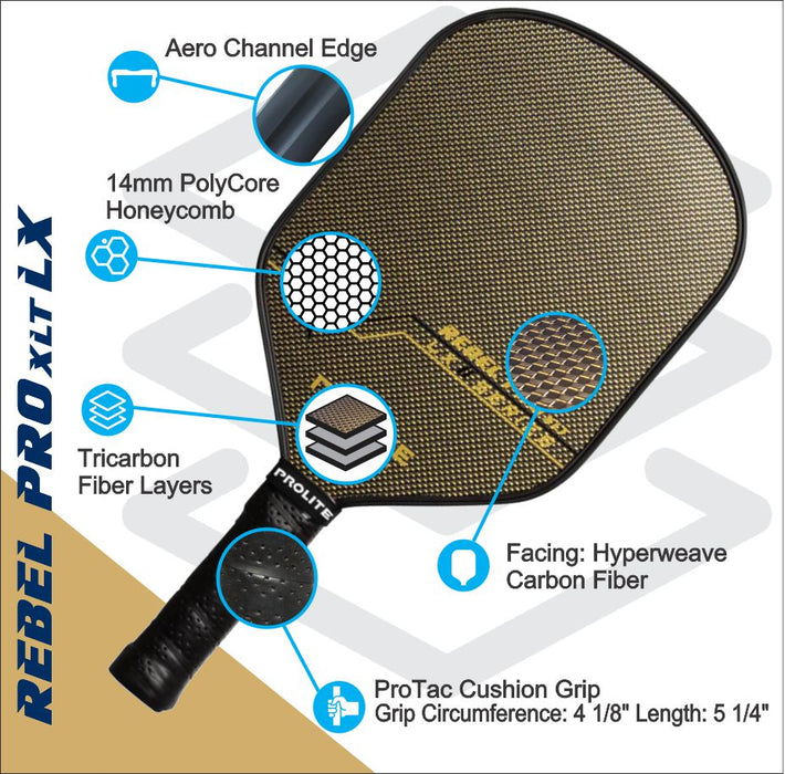 Prolite Rebel Pro XLT LX Pickleball Paddle on sale at Badminton Warehouse