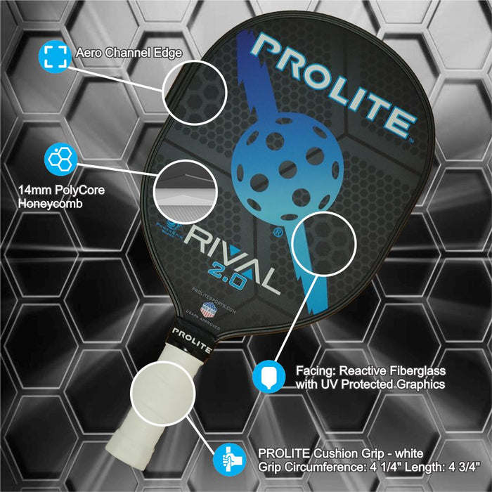 Prolite Rival Powerspin 2.0 Pickleball Paddle on sale at Badminton Warehouse