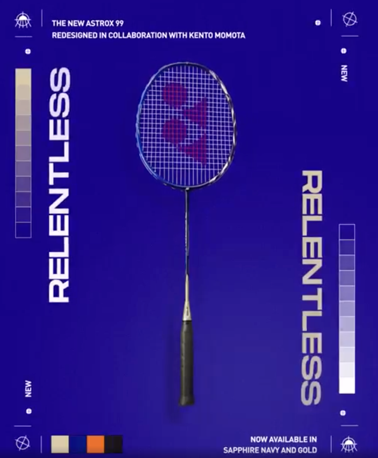 Yonex Astrox 99 Badminton Racket in Sapphire Navy and Gold at Badminton Warehouse