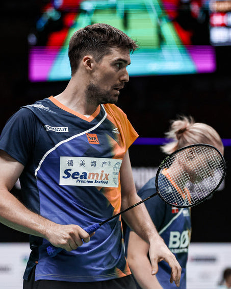 Mathias Christiansen playing badminton — photo from Hundred