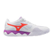Mizuno Wave Enforce Tour 2 AC Women's pickleball and tennis shoe in White Pinkesque, medial side view