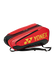 Yonex Expert Racquet Bag 6 BAG02526 in Red/Black with multiple zippered compartments, backpack straps and yellow Yonex logo