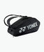 Yonex Pro Racquet Bag 6 Black tennis and badminton bag with silver Yonex logo and backpack straps