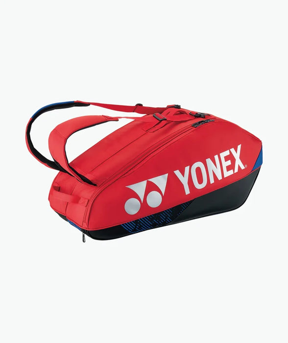 Yonex Pro Racquet Bag 6 Scarlet red tennis and badminton bag with shoulder straps and Yonex logo