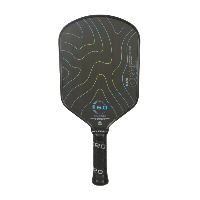 Six Zero Black Opal 14mm pickleball paddle on sale at Badminton Warehouse