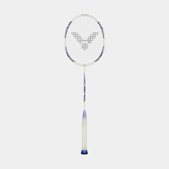 Victor DriveX 12 ZSW 2.0 AJ badminton racket full front view in Pearly White