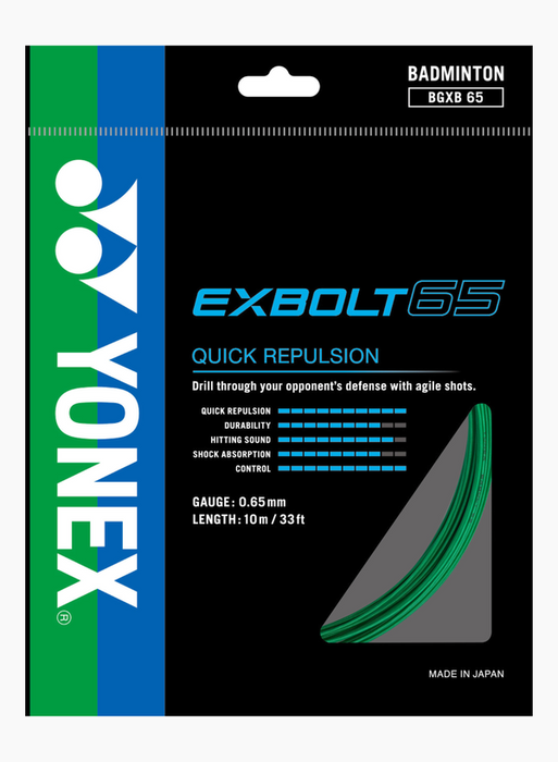 Yonex Exbolt 65 Badminton String (Green) on sale at Badminton Warehouse!