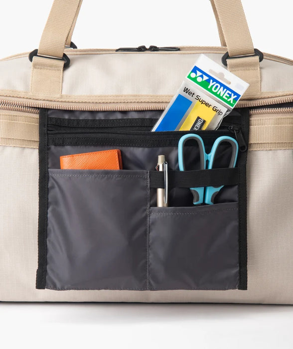 Yonex GEARLOGIC Boston Bag – Beige (BA72611EX) on sale at Badminton Warehouse
