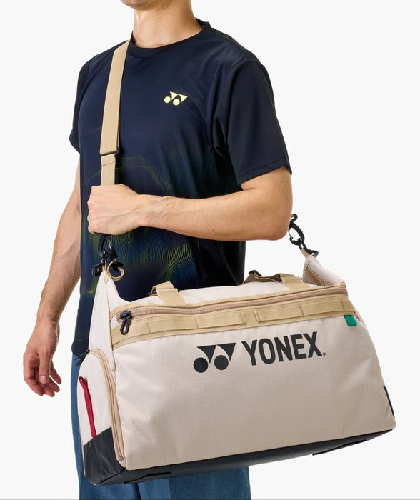 Yonex GEARLOGIC Boston Bag – Beige (BA72611EX) on sale at Badminton Warehouse