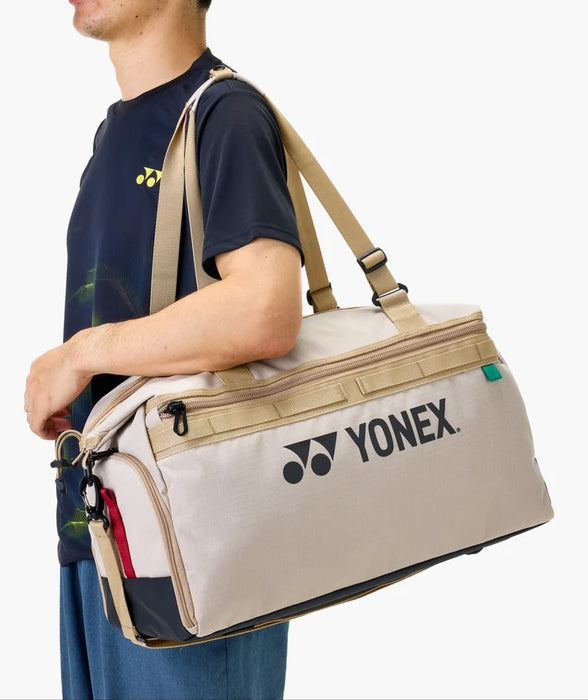 Yonex GEARLOGIC Boston Bag – Beige (BA72611EX) on sale at Badminton Warehouse