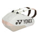 Yonex Pro Racquet Bag 6 Sand Beige side view with large Yonex logo and shoulder straps