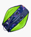 Yonex Pro Racquet Bag 6 Midnight Navy open compartment view showing adjustable backpack straps and bright green lining