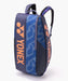 Yonex Pro Racquet Bag 6 Midnight Navy upright front view with blue panels and orange Yonex logo