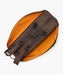 Yonex Pro Racquet Bag 6 Espresso Brown open compartment view showing backpack straps and orange interior lining