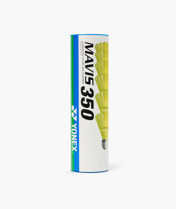 Yonex Mavis 350 Nylon Badminton Shuttlecocks Yellow Medium Speed on sale at Badminton Warehouse. Full Tube View