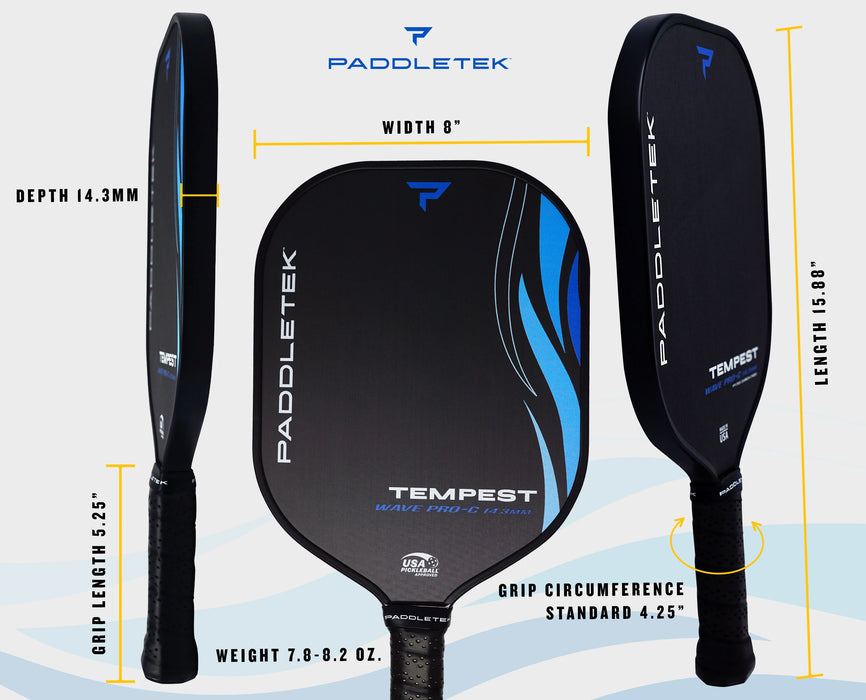 Paddletek Tempest Wave Pro-C 14.3 Pickleball Paddle on sale at Badminton Warehouse