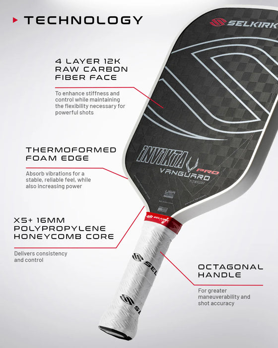 Selkirk Vanguard Pro Invikta Pickleball Paddle on sale at Badminton Warehouse