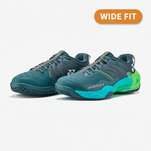 Yonex Subaxia GT Wide Fit Badminton Court Shoes Dark Green on sale at Badminton Warehouse