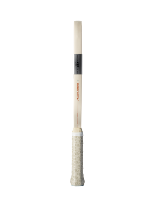 Selkirk Boomstik Elongated Canyon Clay paddle, side profile with cream handle