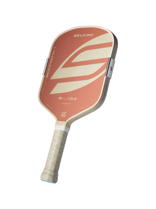 Selkirk Boomstik Widebody Canyon Clay paddle, angled view showing face and edge