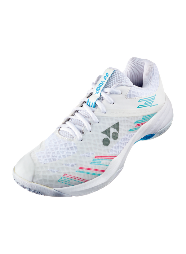 Yonex PC Cascade Accel (Wide) White / Sky Blue Badminton Court Shoes - Yonex PC Cascade Accel (Wide) White / Sky Blue Badminton Court Shoes -