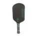 Six Zero Coral Pro Widebody 16mm pickleball paddle in Electric Blue, angled side view