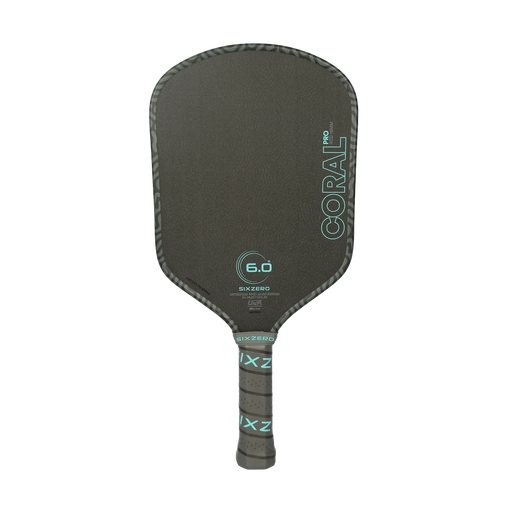 Six Zero Coral Pro Hybrid 16mm pickleball paddle in Electric Blue, front view