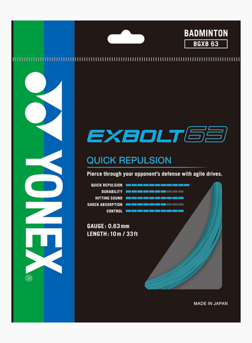 Yonex Exbolt 63 badminton string (Mint) on sale at Badminton Warehouse!