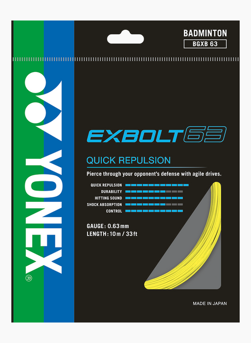 Yonex Exbolt 63 badminton string (Yellow) on sale at Badminton Warehouse!