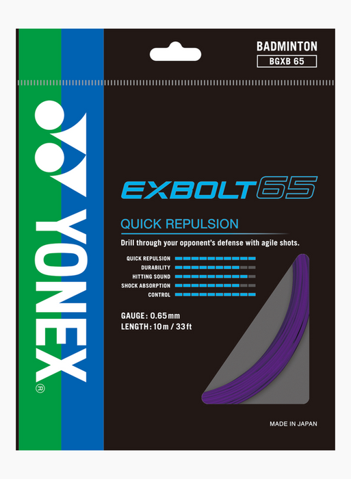 Yonex Exbolt 65 Badminton String (Purple) on sale at Badminton Warehouse!