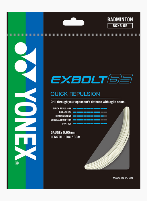 Yonex Exbolt 65 Badminton String (White) on sale at Badminton Warehouse!