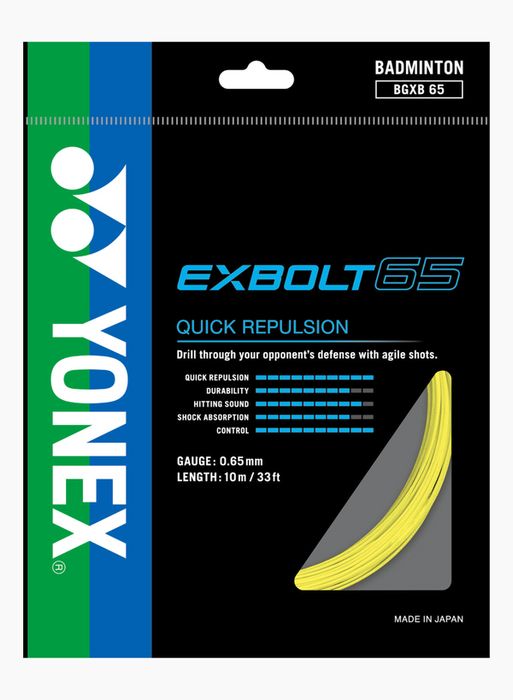Yonex Exbolt 65 Badminton String (Yellow) on sale at Badminton Warehouse!
