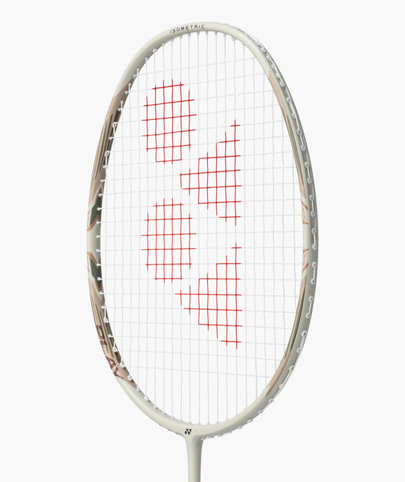 Yonex ARCSABER 7 PLAY Light Beige badminton racket head angled view