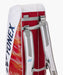 partial standing view of Yonex Expert Racquet Bag 6 PCS in white red showing adjustable padded shoulder straps