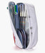 interior view Yonex Expert Racquet Bag 6 PCS in white red with badminton racquets and shuttlecock tube storage