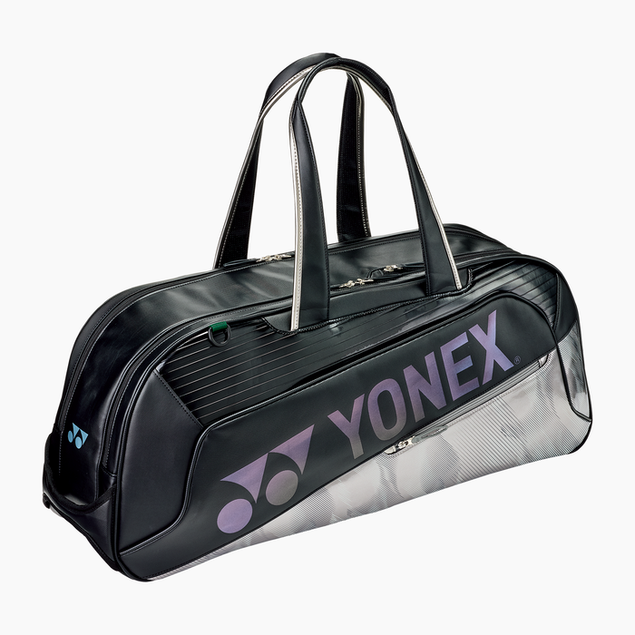 Yonex BA02631W Expert Tournament Bag in black with purple Yonex logo