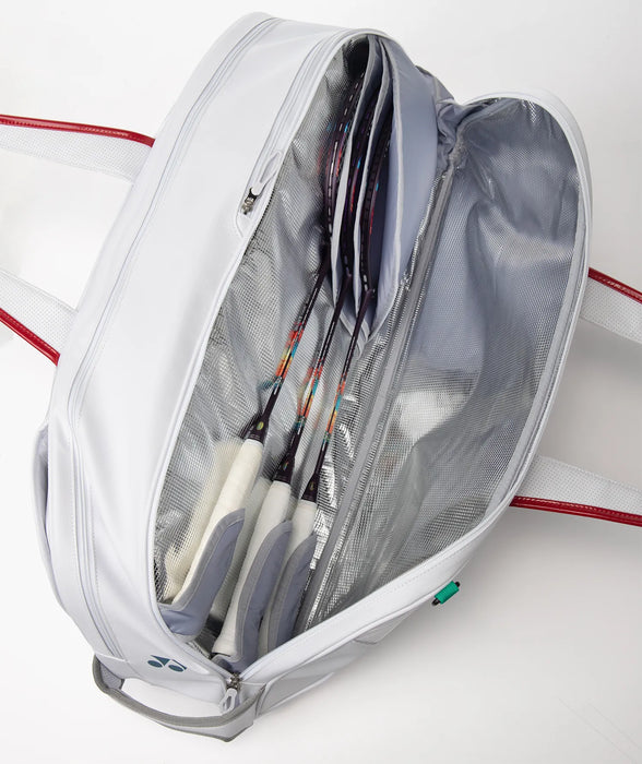 Yonex BA02631W Expert Tournament Bag racquet compartment holding three badminton racquets
