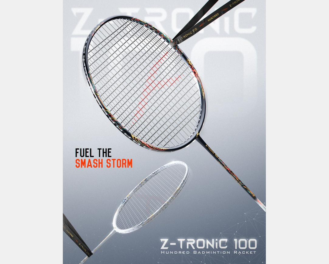 HNDRD Z-Tronic 100 Badminton Racket – Ultra-Thin Shaft & Precision Power