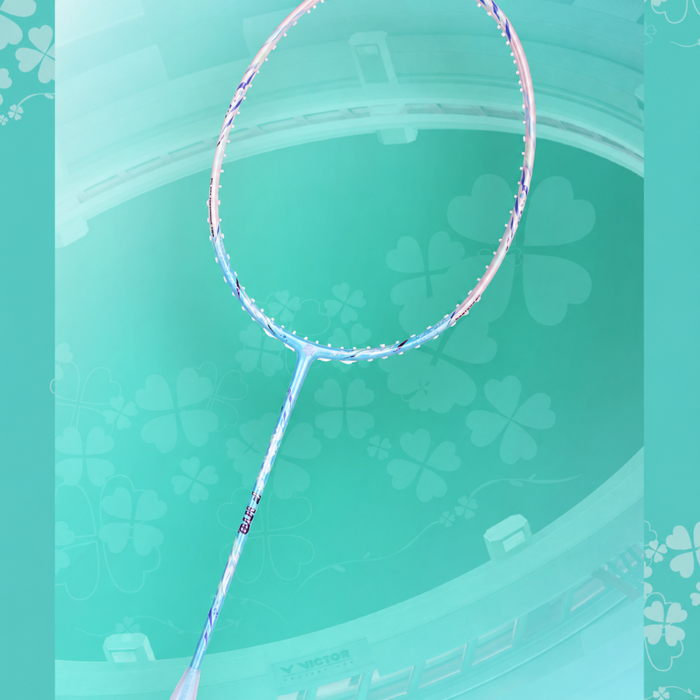 Victor Auraspeed Fantôme F HYQ M Light Blue badminton racket — Lifestyle view