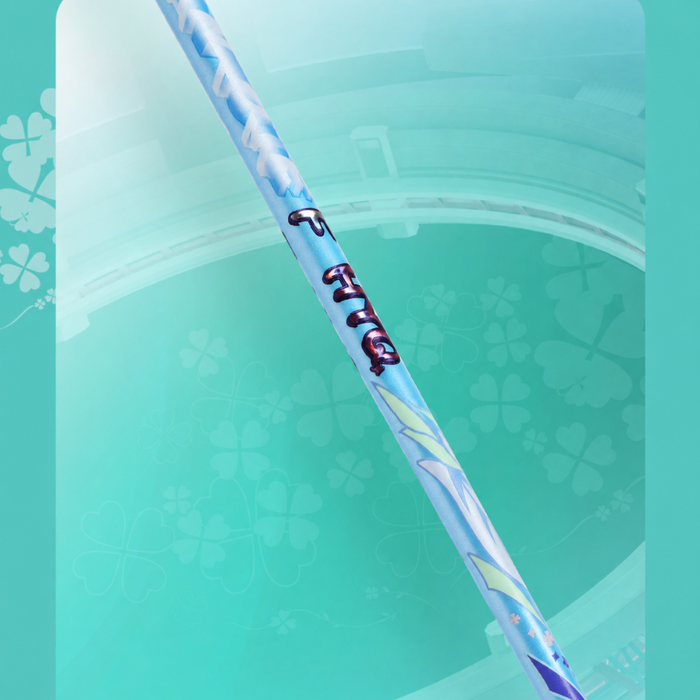Victor Auraspeed Fantôme F HYQ M Light Blue badminton racket — HYQ shaft detail