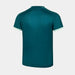 Back view of Victor T-65000G French Emerald badminton shirt showing green back and mint sleeve trim