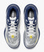 Yonex Power Cushion 65 Z VA women's badminton shoes in Silver/Navy, top view of pair and laces