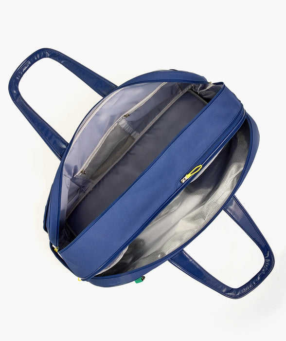 Open main and racket compartments of Yonex BA02631V tournament bag