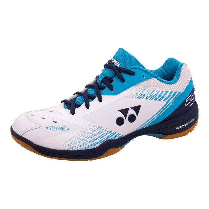 Yonex Power Cushion 65 Z3 Badminton Court Shoes (White/Ocean Blue) on sale at Badminton Warehouse