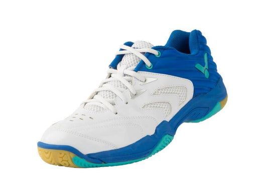Victor A630 AF Unisex Badminton Shoe (White & Sodalite Blue) on sale at Badminton Warehouse