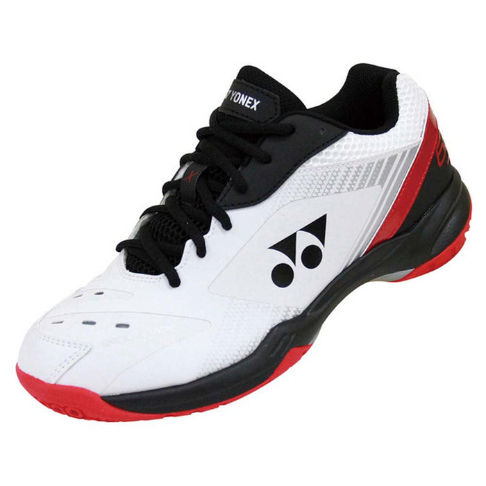 Yonex Power Cushion 65 X3 Badminton Court Shoe (White/Red) on sale at Badminton Warehouse